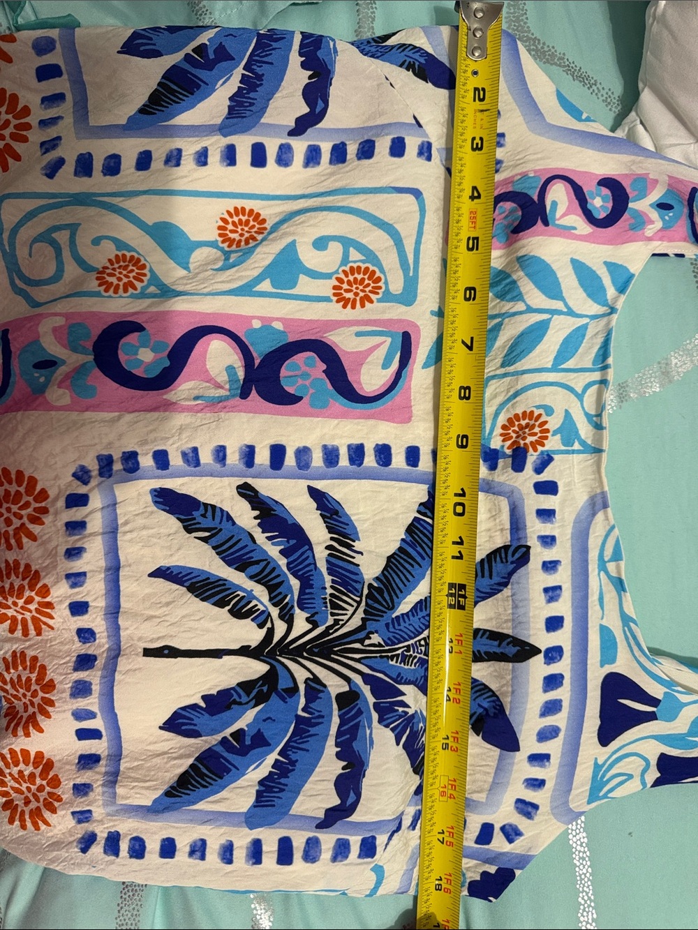 Vici Blue and White Tropical Print Mini Dress - Picture 4 of 5